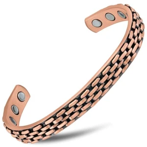 MagnetRX® Gliederkette Inlay Kupfer Manschette Magnetfeldtherapie Armband für Herren & Damen - Bild 1 von 8