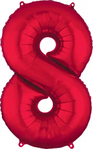 SALE!!! 36" HUGE shiny RED NUMBER 8 BALLOON - birthday party - SUPERSIZE! - Picture 1 of 1