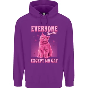 Everyone Sucks Except My Cat Childrens Kids Hoodie - Picture 1 of 84