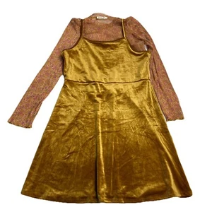Beautees großes Mädchen Kleid Samt Herbst Thanksgiving Urlaub Kleid Größe 7 neu mit Etikett - Bild 1 von 5