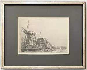 Dopo l'acquaforte Rembrandt "Il mulino a vento" 1641, stampata da Theo Beerendonk - Foto 1 di 7