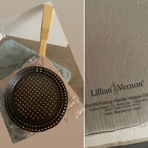 LILLIAN VERNON~12 INCH - FOLDING HANDLE VEGGIE GRILL PAN ~NIB - Picture 1 of 5