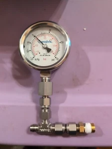 Swagelok 316ss Gauge With Tubing - Picture 1 of 9