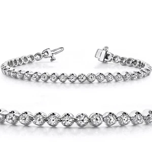1 Ct Certified Natural Diamond Classic Tennis Bracelet 10K White Gold 8.5" - Picture 1 of 5