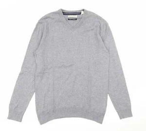 espirit Mens Grey V-Neck Cotton Blend Jumper Size S - Picture 1 of 12