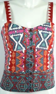 FULL TILT Corset Top Size LARGE L Multi Color Tank TILLY'S NWT - Picture 1 of 4