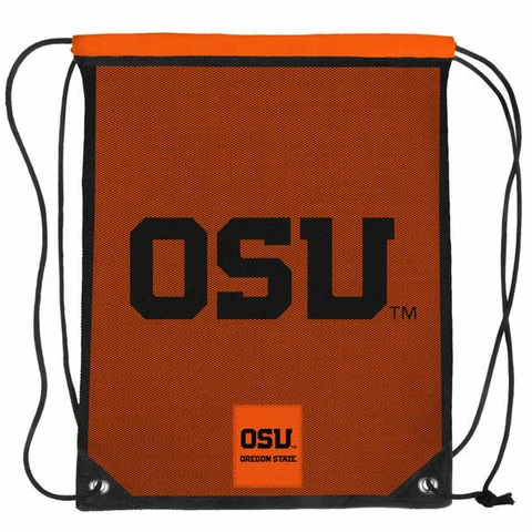 NCAA OSU Beavers Big Logo Side Stripe Mesh Drawstring Backpack Backsack Oregon Cover