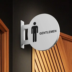 Restrooms & Bathrooms Double-Sided PVC Sign – Indoor/Outdoor for Business Use - Picture 1 of 5