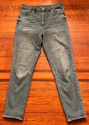 Pantalones de mezclilla de tiro alto para mamá de asos para mujer talla 32X27 pierna cónica azul Foto 1 de 4