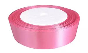 1 inch Pink Satin Ribbon 25 Yards Fabric Ribbons Roll for Wedding Invitations... - Picture 1 of 4