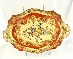 Vintage 18" handbemalt Pappmaché handbemalt Tole Tablett. Made in Japan. - Bild 1 von 4
