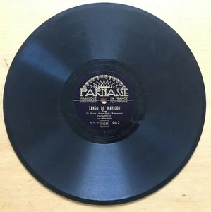 Disque Old record 78t/rpm 25cm Parnasse Orchestre de tango - Tango de Marilou - Foto 1 di 3