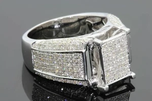 1.25 CARAT REAL DIAMOND STERLING SILVER ENGAGEMENT BRIDAL WEDDING RING - Picture 1 of 4
