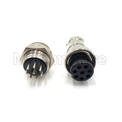 GX20 8 pin Aviation Plug 20mm Metal Male+Female Panel Cable Connector - Image 1 of 4