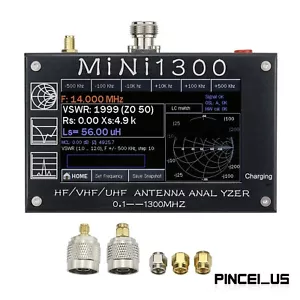 Mini1300 HF/VHF/UHF Antenna Analyzer 0.1-1300MHz with 4.3" TFT LCD Touch Screen/ - Bild 1 von 11