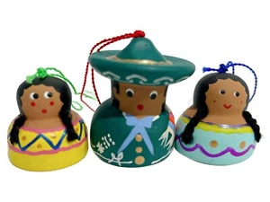 VTG Mexican Folk Art WIND CHIMES /ORNAMENTS Terra Cotta Clay Pottery Handmade 1" - Picture 1 of 11