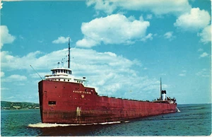 Duluth, MN - AUGUST ZEISING CARGO SHIP - DULUTH SUPERIOR HARBOR VINTAGE POSTCARD - Picture 1 of 2