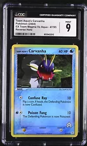 CGC 9 MINT Team Aqua's Carvanha 47/95 REVERSE HOLO Pokemon Karte psa - Bild 1 von 2