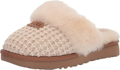 New 100% Authentic UGG Brand Women's Cozy Slippers Soft Knit Shoes Sandals Cream - Image 1 of 4