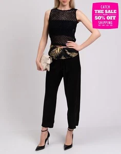 RRP €391 FORTE_FORTE Silk Harem Trousers Size 2 M Black Tie Waist Made in Italy - Imagen 1 de 6
