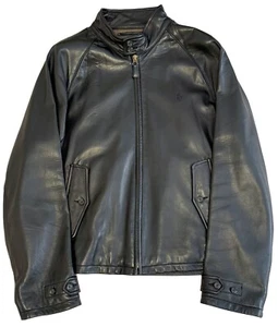 POLO x Ralph Lauren Men's Leather PONY Logo Soft Brown Biker Jacket Lamb Large - Picture 1 of 7