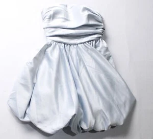 Stacees Women's Princess Satin Mini Homecoming Dress LB3 Light Blue Size 2 - Picture 1 of 3
