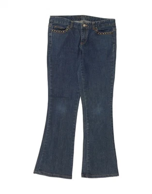Pantalones de mezclilla para mujer MICHAEL KORS Bootcut EE. UU. 8 medianos W32 L30 azul algodón CX01 Foto 1 de 3