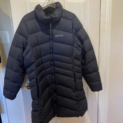 Abrigo acolchado Marmot 700 relleno 3/4 azul marino oscuro - para mujer XXL - sin capucha Foto 1 de 4