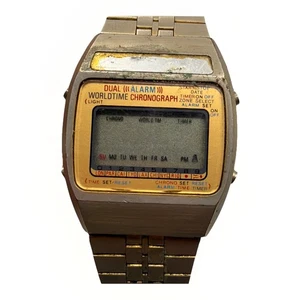 Vintage 1980’s OMNI Men Dual Alarm Worldtime Chronograph Quartz Digital Watch - Picture 1 of 11