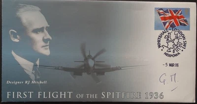2006 First flight Anniversary of the Spitfire signed stamp cover. - Image 1 of 2