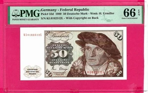 GERMANY FED.REP. 50 MARK 1980 PMG 66 EPQ UNC (TK 18 424) - Picture 1 of 2