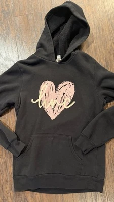 Sudadera con capucha polar grande 9/10 negra para niños y niñas Foto 1 de 3