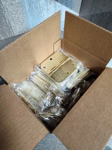 29 Pack 3.5" Satin Brass Interior Door Hinges with 5/8" Radius Hinge - Picture 1 of 1