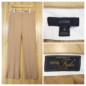 J.CREW Damen 6 hellbraune Hose weites Bein italienische Wollmischung Nova Fides Hose Willa - Bild 1 von 21