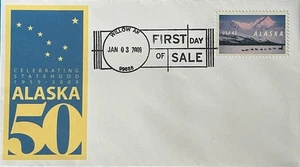 4374 Alaska 50th Statehood Primer Día de Venta Willow, Alaska 99688 - Imagen 1 de 1