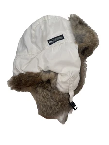 Columbia weiße Trappermütze Kaninchenfellbesatz Herren Gr. S Winter Nylon Polyester " - Bild 1 von 8