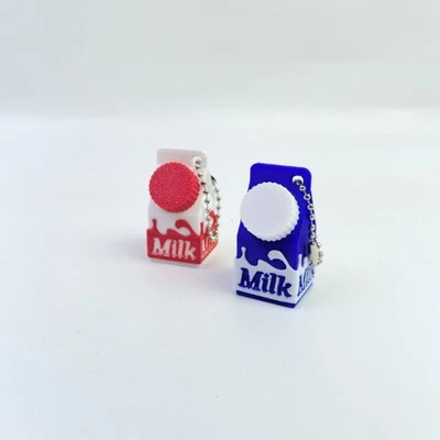 Creative Milk Carton Keychain Portable Storage Case Organizers Holder Waterproof - Image 1 of 4