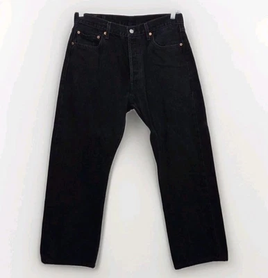 Levis Jeans Men's 36x30 Black Denim Pants 501 XX Straight Fit Button Fly * - Image 1 of 4