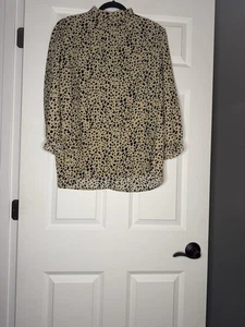 Unbranded Long Sleeve Blouse Xl Brown W Black Animal Print - Picture 1 of 2