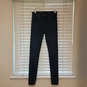 AG Adriano Goldschmied The Farrah Skinny High Rise Jeans Size 26 Dark Blue Denim - Picture 1 of 7