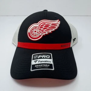Detroit Red Wings Fanatics Mütze Erwachsene Druckknopflasche verstellbar Kappe schwarz rot Mesh Herren - Bild 1 von 16