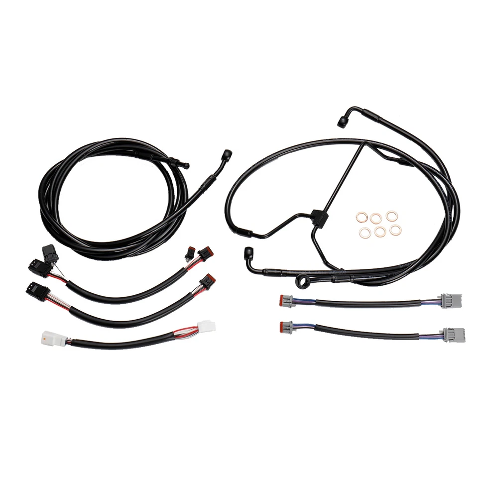 Kit de cable extendido Harley para Touring Road Glide 2017-2020 barra de 12" sin ABS Foto 1 de 4