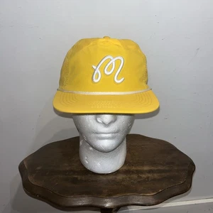 Cappello da golf giallo Malbon corda snapback nuovo senza etichette - Foto 1 di 8