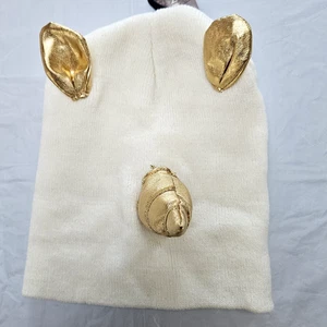 Crema Blanco Moda Gorro Unicornio Sombrero Orejas Doradas Cuerno Único Lindo Nuevo con Etiquetas - Imagen 1 de 10