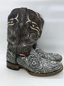Western Artesanal Herren Größe 11 Sedona Abgenutzt Gestempelt Rindsleder Stiefel - Bild 1 von 15