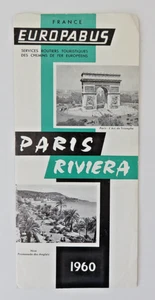 Vintage Europabus Services Paris Riviera 1960 Travel Brochure Insert and Letter - Picture 1 of 4