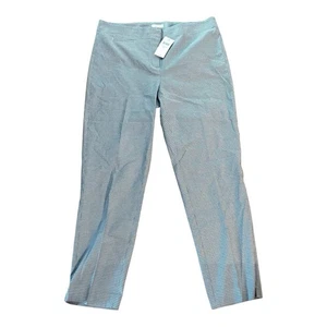 J Jill Fischgrätmuster azurblau gemustert Chino Stretch Größe 10 Hose 071991 79 $ - Bild 1 von 7