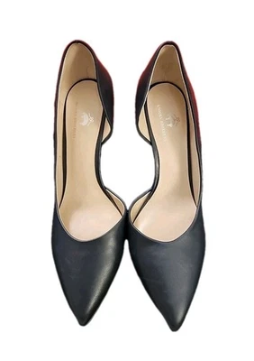 Brooks Brothers женские туфли d'Orsay насосы каблуки размер 8 синий и золотой отделки открытый арки - Изображение 1 из 4