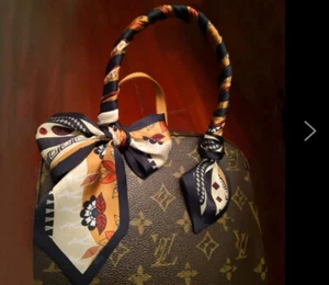 Seidentuch für Handtasche schmal Halstuch Krawatte Tasche Geschenk Damen bunt - Picture 1 of 33