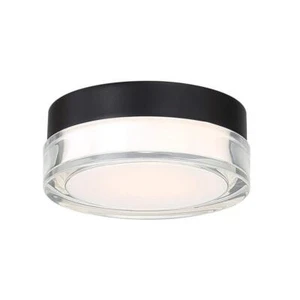 WAC Lighting Flush Mount Ceiling Light 6.25"W Aluminum Black 3500K Cool White - Picture 1 of 3